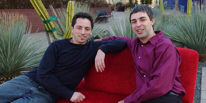 Larry Page and Sergey Brin back in the day after they founded Google.