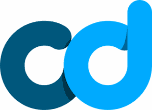 Ciffone Digital's logo. The C is dark blue, and the D is light blue.